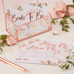 Rose Gold nieuw getrouwde advieskaarten, huwelijksgastenadvieskaarten, bruiloftstafelactiviteit, bruid en bruidegom, meneer en mevrouw, huwelijksherinneringen