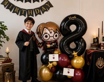 DIY großer Zauberer Ballon Skulptur, Lizenzierter Ballon, Zauberer Kinder Geburtstag Ballon Skulptur, Zauberer Ballon Stapel, Zauberer Skulptur, Harry