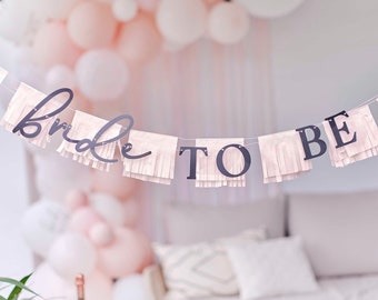 Gold Bride To Be Hen Party Bunting with Tassel Garland, Hen Do Party Bride Decoration, Gold Wedding Banner, Gold Tassel Wedding Bunting