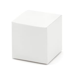 Scatole di favore a forma quadrata bianca, Set di 10, Scatole di ringraziamento, Scatole di bomboniere bianche, Scatole nuziali minimaliste bianche, Scatole di bomboniere, Scatola quadrata
