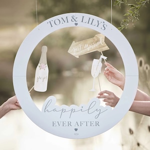 Customisable Wedding Photo Booth Frame, Wedding Photo Prop, Photo Booth, Wedding Photo Prop, Bride and Groom Photos, Happily Ever After