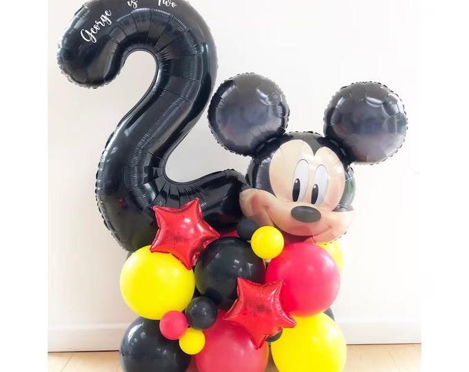 DIY Large Mickey Mouse Balloon Sculpture, Mickey Balloon Stack, Mickey ...