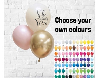 She said yes balloon bundle with colours of your choice, Engagement balloons, She said yes balloons, Custom she said yes balloons