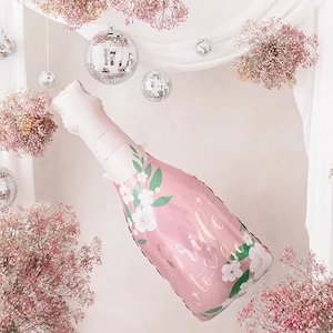 Riesen Rosa Braut Flaschenballon, 98 cm, Flaschenballon, Hen Do Ballon, Hen Do Party Ballondekorationen, Bride To Be Ballon