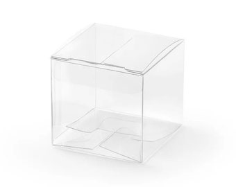 10 transparent favour boxes, clear favour boxes, thank you boxes, transparent favour boxes, minimalist wedding boxes, favour box, square box