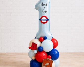 Högkvalitativ stor Londonballongskulptur, valfritt nummer, Londonballongstapel, Londonballong, Londons födelsedag