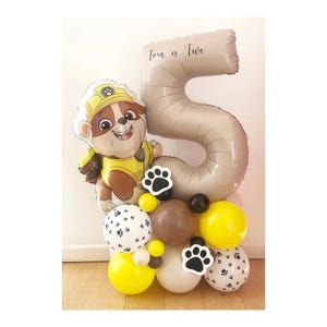 Scultura di palloncini fai da te per il compleanno di un cane da 55", qualsiasi numero, pila di palloncini di macerie, pila di palloncini Paw Patrol, pila di cani, palloncini con licenza Paw Patrol