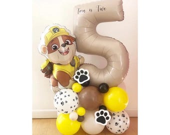 DIY 55" Dog Birthday Balloon Sculpture, Any number, Rubble Balloon Stack, Paw Patrol Balloon Stack, Dog Stack, Paw Patrol Licensed Balloons