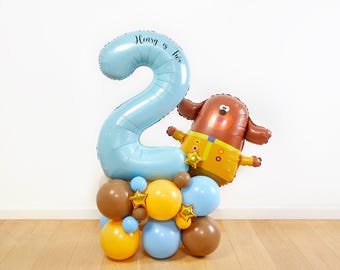 Scultura di palloncini Duggee di grandi dimensioni di alta qualità, qualsiasi numero, pila di palloncini Duggee, palloncino Duggee, decorazioni per feste di compleanno Duggee, Duggee