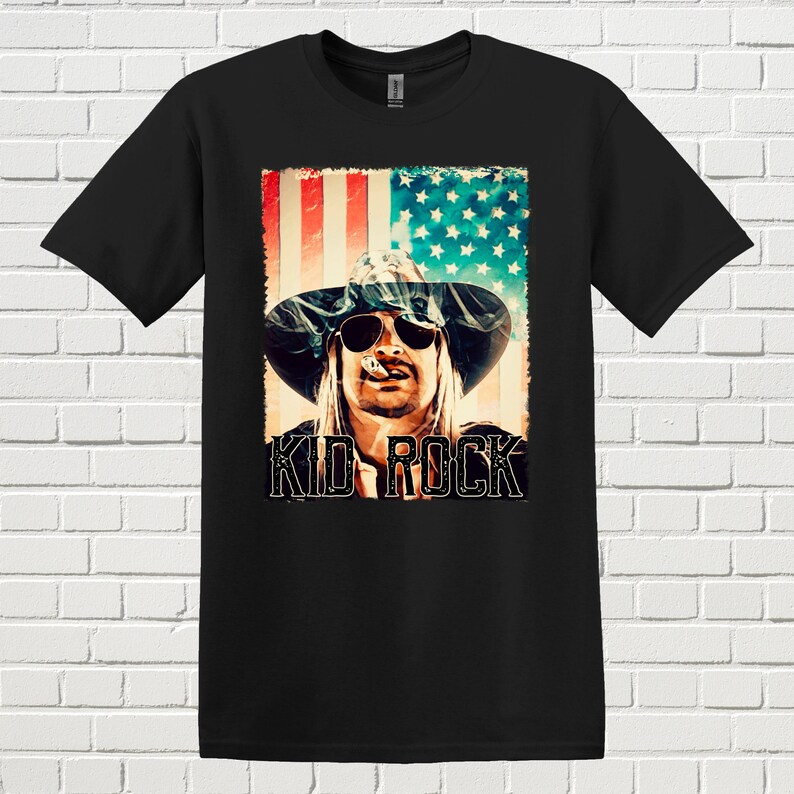 Kid Rock Concert Shirt, Kid Rock American Flag Patriotic Graphic Shirt