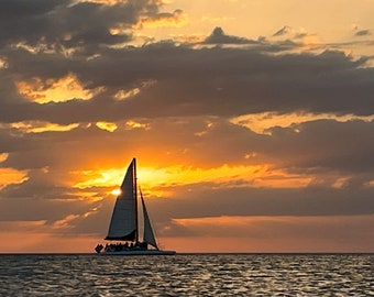 Florida West Coast Sailboat Sunset