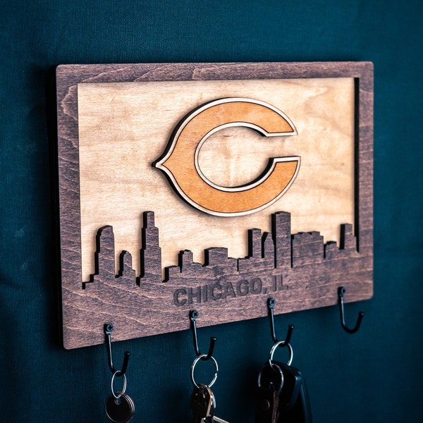 Key hook hanger Christmas gift chicago bears sports
