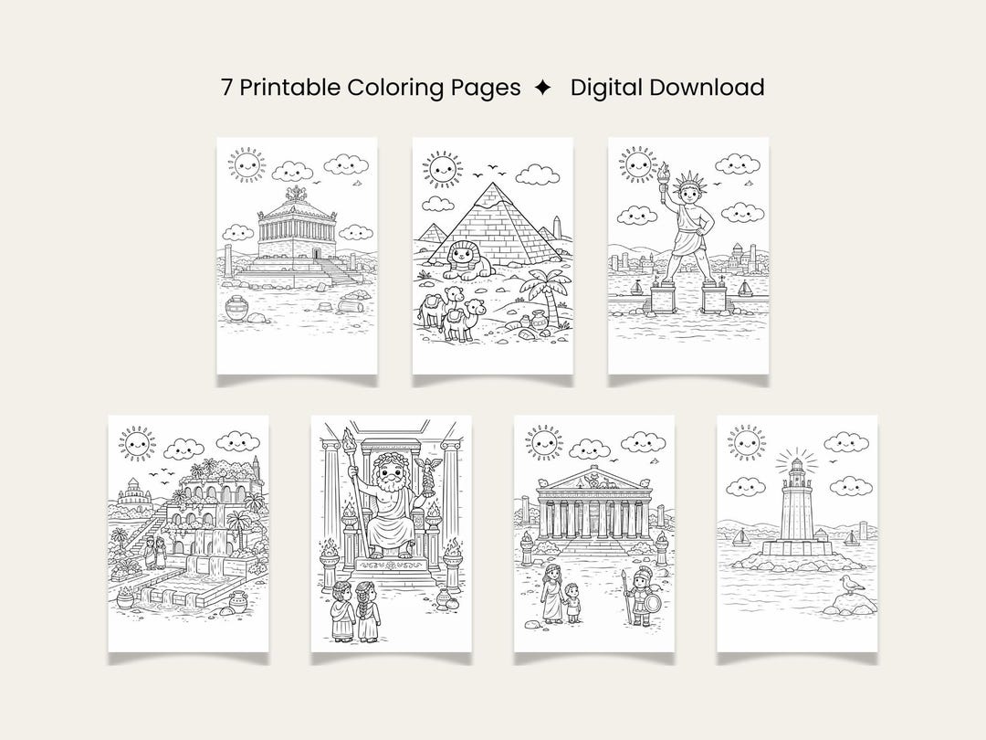 Ancient World Coloring Pages for Kids | 7 Printable History Coloring ...