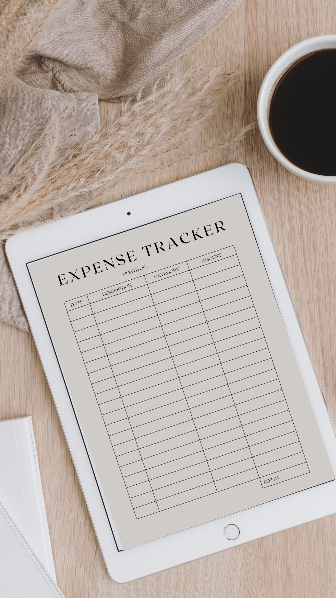 Expense Tracker Planner Template Elegant Minimalist Finance Digital ...