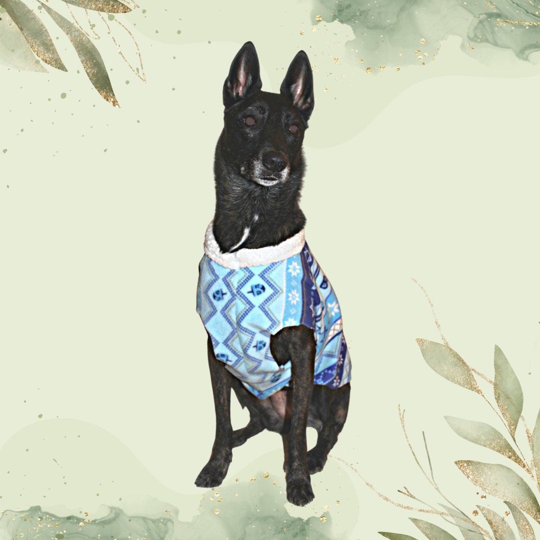 HANUKKAH DOG SWEATER Fuzzy Hat Winter Sherpa Dog Coat Etsy