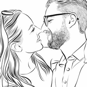 Custom line drawing, Custom Illustration, Digital Art, Couples Portrait, Line Art, Custom Portrait, Personalized Gift from photo image 5