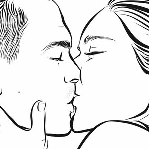 Custom line drawing, Custom Illustration, Digital Art, Couples Portrait, Line Art, Custom Portrait, Personalized Gift from photo image 7