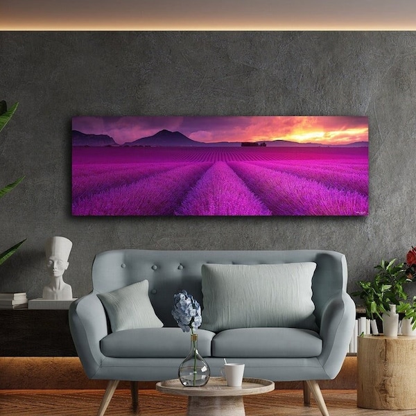 Lavender Field Landscape Photography - Nature Fine Art Print “The Fire & The Waves” by Alex Vershinin | Statement Wall Art for Home Decor