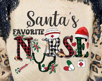 Santa's Favorite Nurse Png, Nurse Christmas Png, Stethoscope Png, Christmas Trees, Nurse Trees,Nurse Png,Digital Download,Sublimation Design