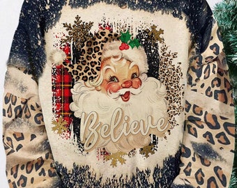 Santa believe PNG, Santa Png, Christmas Png, Santa sublimation design download,Believe,christmas leopard,leopard santa hat png,buffalo plaid
