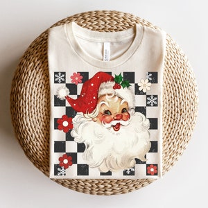Checkered Santa Claus Png, Retro santa PNG, Merry Christmas Png, Retro Christmas png, Christmas Png, Retro Christmas Sublimation PNG