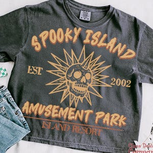 Spooky Island Retro Cartoon Halloween Movie PNG – Disco Skull T‑Shirt Sublimation,90s Halloween Png, Retro Halloween Png, Summer Png