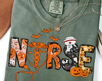 Nurse Halloween PNG, Halloween PNG, Nurse Png, Halloween Shirt Design, Spooky Png, Pumpkin Png, Sublimation Design, 2025 Halloween PNG
