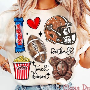 Football Game Day, Football Team T-Shirt PNG Bundle, Game Day Png, Preppy Football Shirt Design, Football Game Day, Football Png Designs