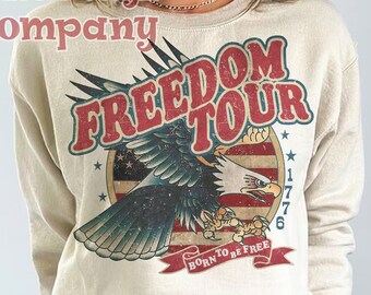 Retro Freedom Tour PNG, 4th of July Sublimation Design, 4th of July Png, Retro PNG, Born Free Eagle PNG, Freedom Tour 1776, Usa Png, Digital