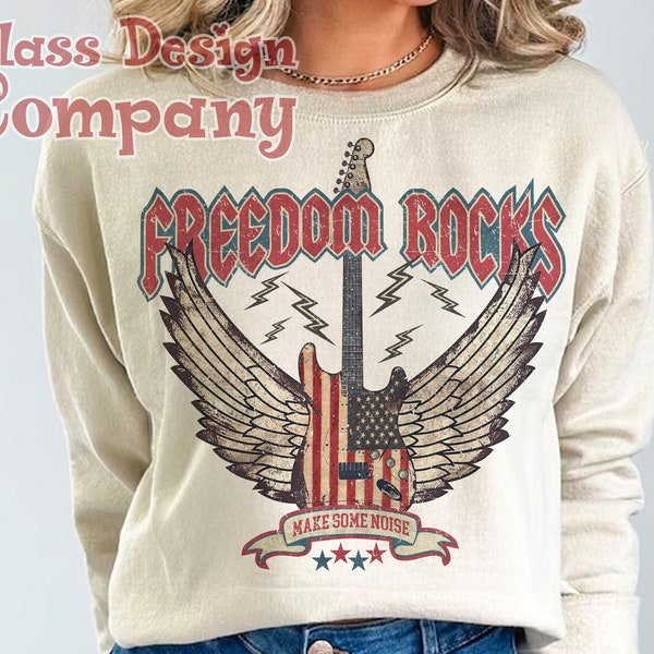 Retro Freedom Rocks Png, 4th of July America PNG Sublimation Design, America png, Retro png, Usa Sublimation, Fourth of July T Shirt Design