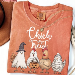 Chick Or Treat Png, Halloween Png, Halloween Chicken Png, Funny Fall Png, Cute Halloween Png, Fall Chicken Shirt Design, Trick Or Treat Png