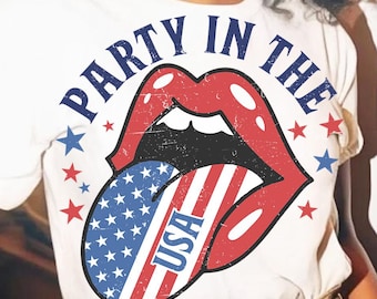 Retro Party in the USA PNG USA flag Groovy America Retro Fourth of July Funny 4th of July Png Independence Day Sublimation design