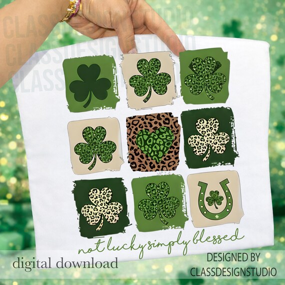 Not lucky simply blessed St Patrick's Day Coquette Png, St Patricks day png, St Patrick, St Pattys day png, Retro St Patrick day png