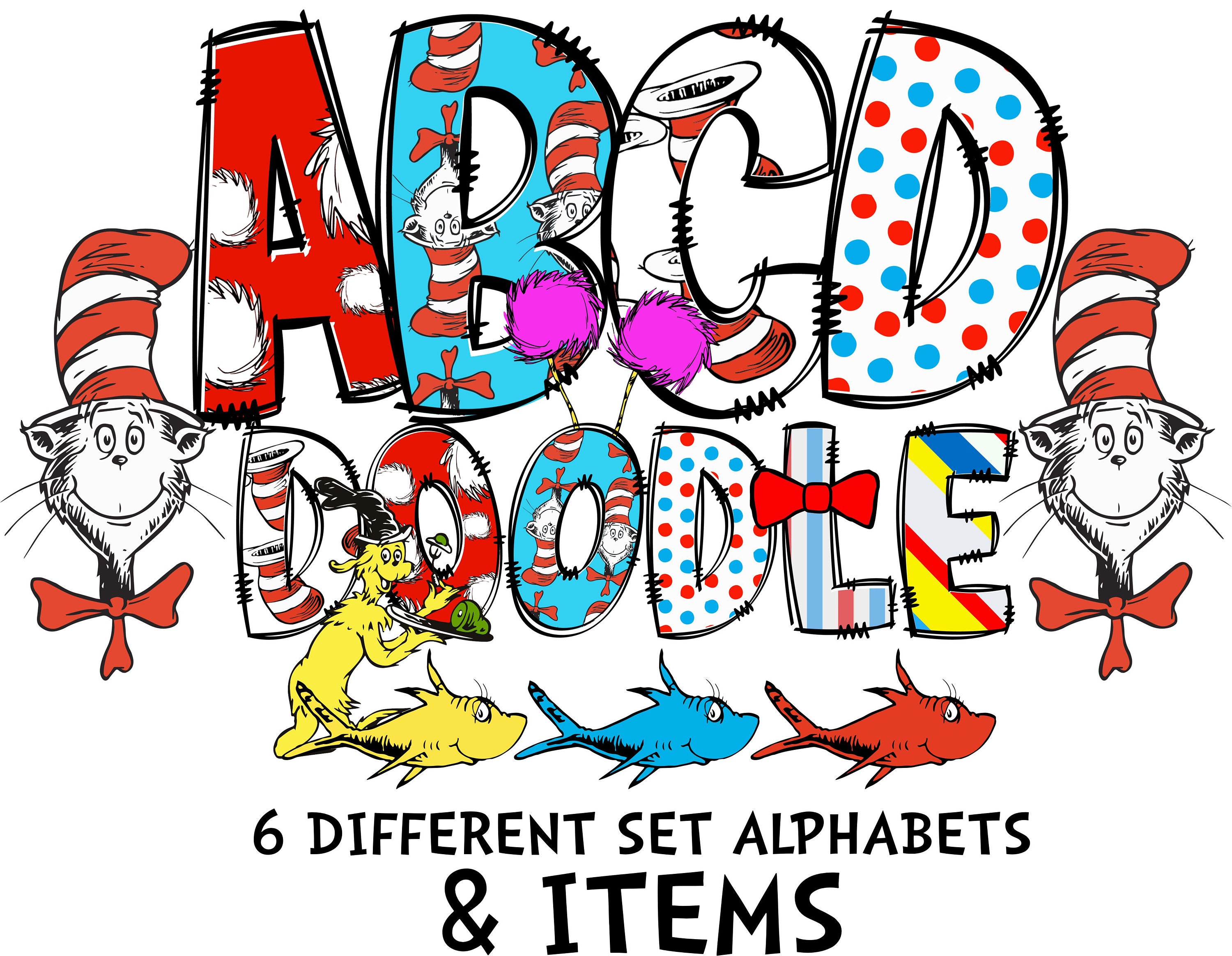 6 Seuss Alphabet Png Dr. Suess Bundle Dr. Suess Font PNG - Etsy Canada