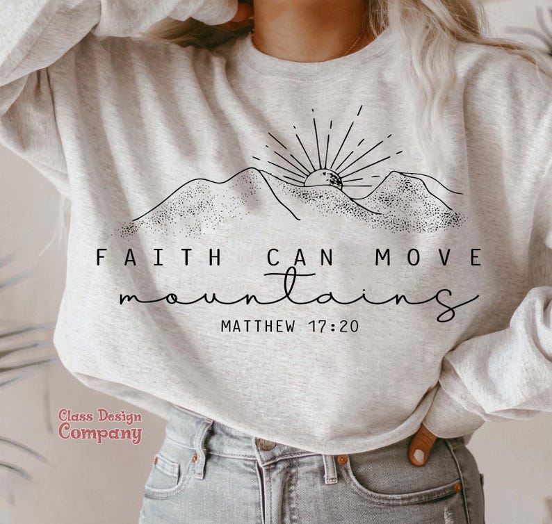 Faith Can Move Mountains Png, Christian Gift Png, Faith Png, Jesus Png, Bible Verse Png, Minimal Christian Png Designs, Bible Verse Png image 4