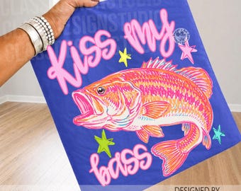 Kiss My Bass Png, Funny Fishing Sublimation Png, Preppy Bass Fish Brushstroke Png, Cute Fishing Mama Shirt Png, Digital Download