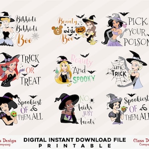 Bundle Halloween Princess PNG, Spooky Vibes Png, Bat, Witch Png, Png Files For Cricut Sublimation