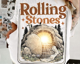 Rolling Stones  Easter PNG Digital Download, He Is Risen Sublimation Design, Easter Christian PNG Clipart, Funny Christian Shirt Designs