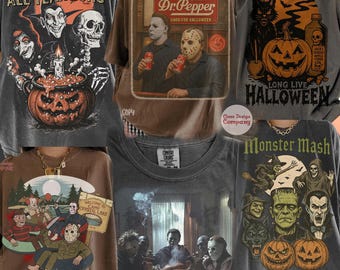 Halloween Horror Characters Png Bundle, Halloween Bundle PNG, Retro Horror Png Bundle, Scary Movie Bundle, Horror Png, Horror Halloween Png