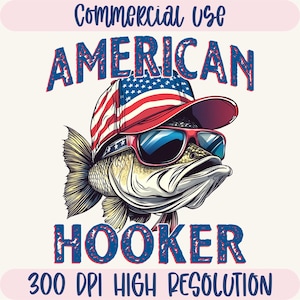 American Hooker PNG, America Fish Flag Png, 4Th Of July Png, Retro America Png, 4th Of July, 4th Of July Sublimation Design, Patriotic Png