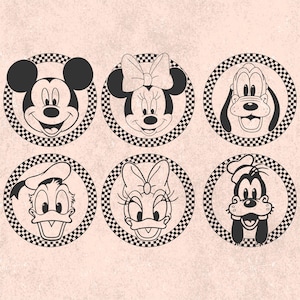 Bundle Checkered Mickeyy And Friends SVG - PNG - PDF