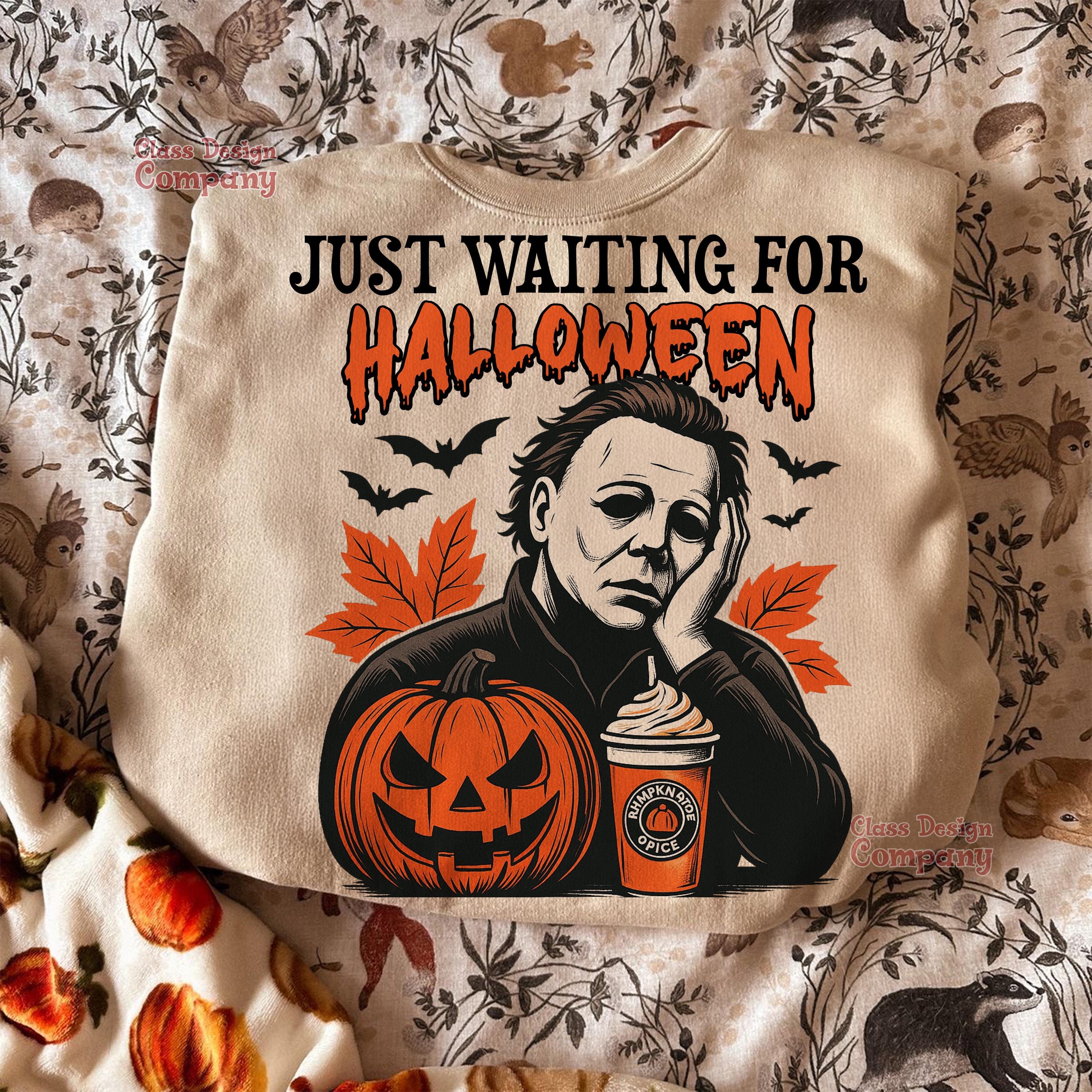 Just Waiting for Halloween Png, Halloween Horror Png, Scary Movie Png Sublimation, Horror Png, Halloween Characters, Halloween TShirt Design