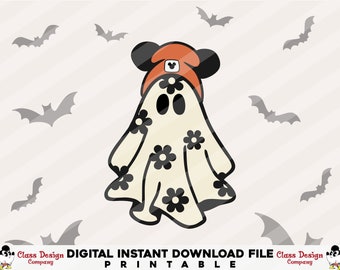 SPOOKY DAISY GHOST Svg, Cute Halloween Ghost Svg, Halloween Svg Design, Cute Halloween Clipart, Flower Ghost Svg, Daisy Ghost Svg