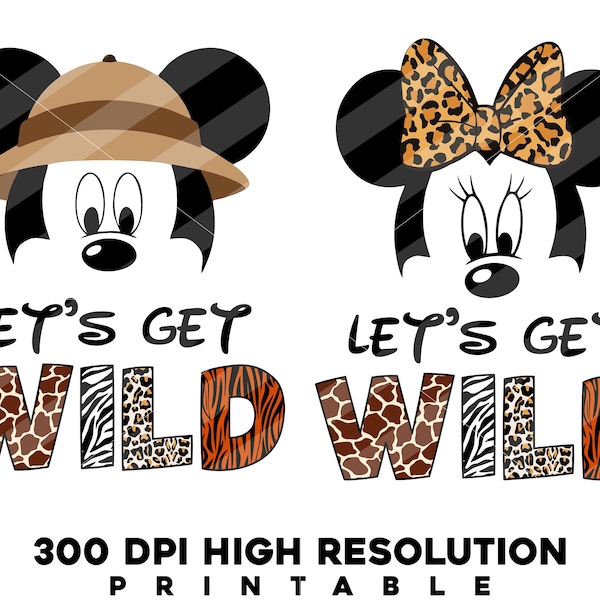 Lets get Wild Animal Safari Bear ears with Safari hat SVG, Mickeyy svg, Minniee Svg, Safari Mickeyy SVG, Magic World svg, Digital Download