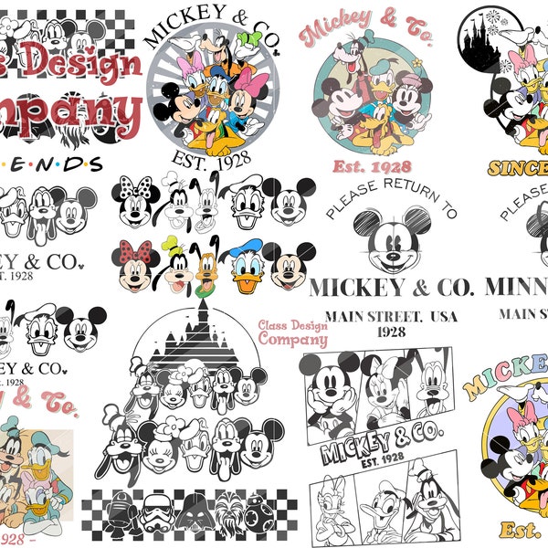 15+ Retro Mickeyy & Friends SVG Bundle, Family Vacation png, Family Trip SVG, Vacay Mode Png, Magic Kingdom SVG, Digital Download