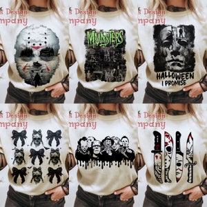Halloween Png Bundle, Halloween T-Shirt PNG Pack, Retro Horror Png Bundle, Scary Movie Sublimation Bundle, Png Bundle, Horror Halloween Png