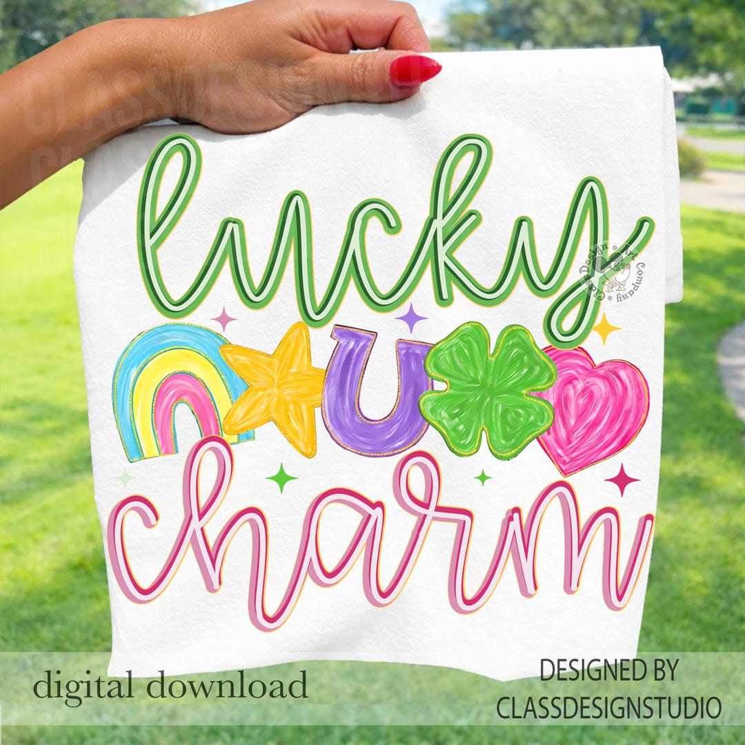 Lucky Charm PNG, St Patricks Day Kids Shirt Design, Retro Rainbow ...