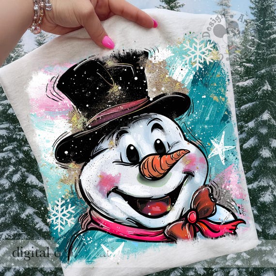 Preppy Christmas Png, Brushstrokes Christmas Png Design, Glitter Snowman Png Design, Merry Christmas Png, Christmas Glitter Brushtrokes Png