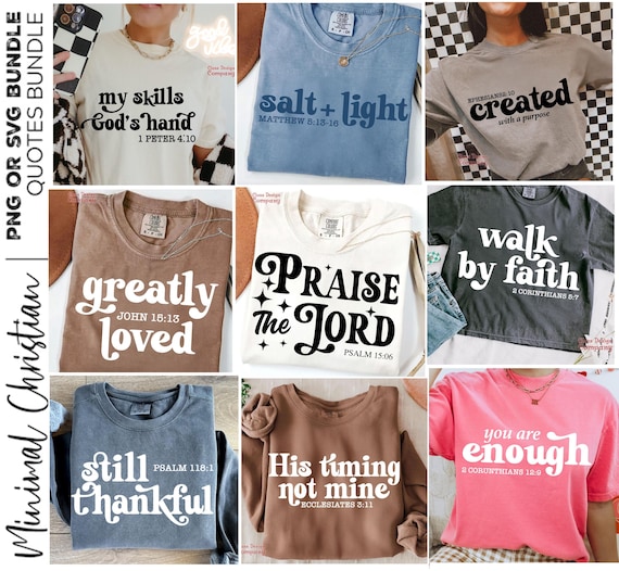 Minimal Christian Quote PNG SVG Bundle, Christian Sublimation, Aesthetic Bible Verse png, Christian Shirt Svg, Religious Svg, Jesus svg, png