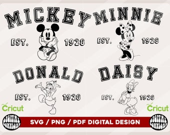 Mickey and Friends Svg Png Bundle, Instant Download Printable Design Svg For Cricut Cutting File Vinyl Cut File